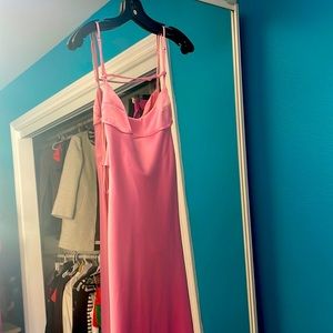 ZARA SATIN EFFECT CUT OUT DRESS